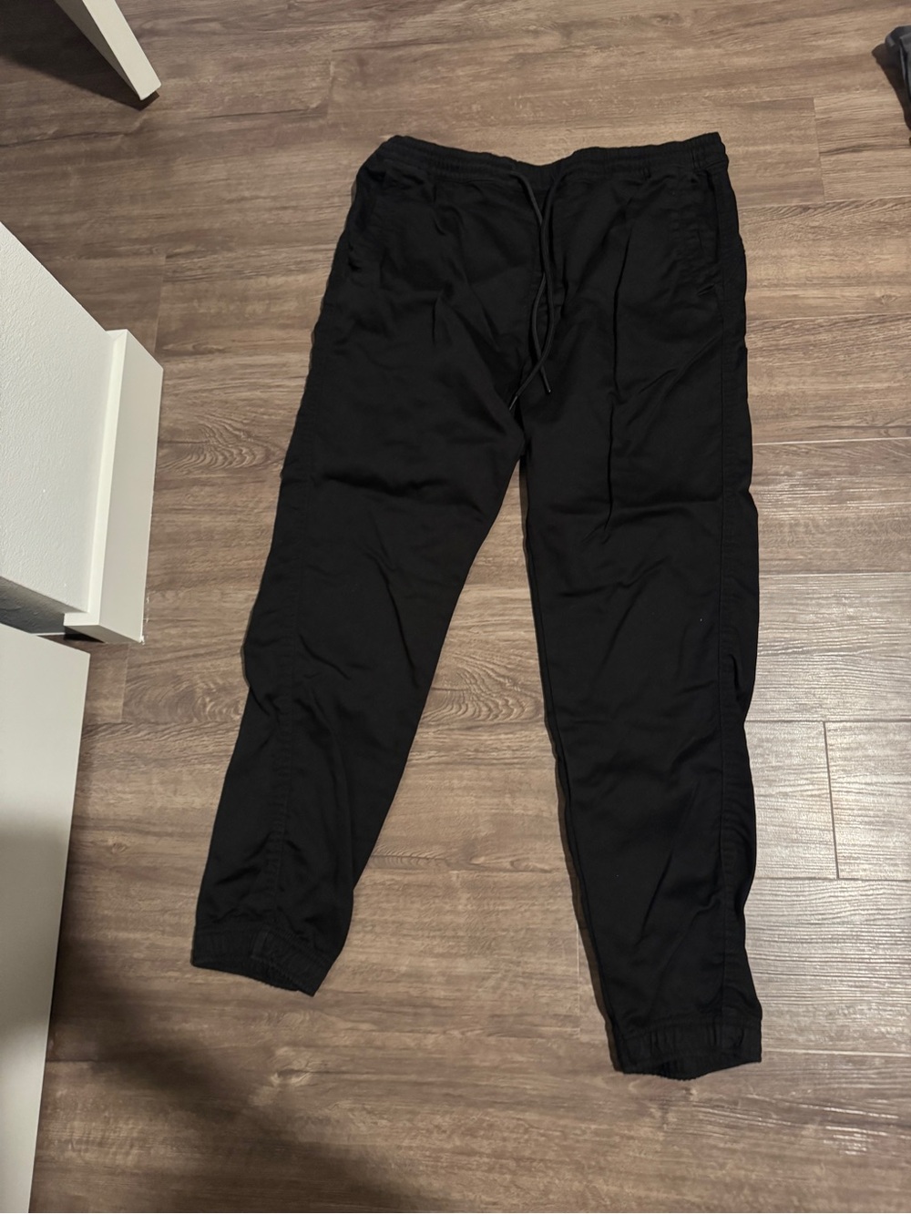 Pull&Bear Black Slim Jogger Pants with Drawstring